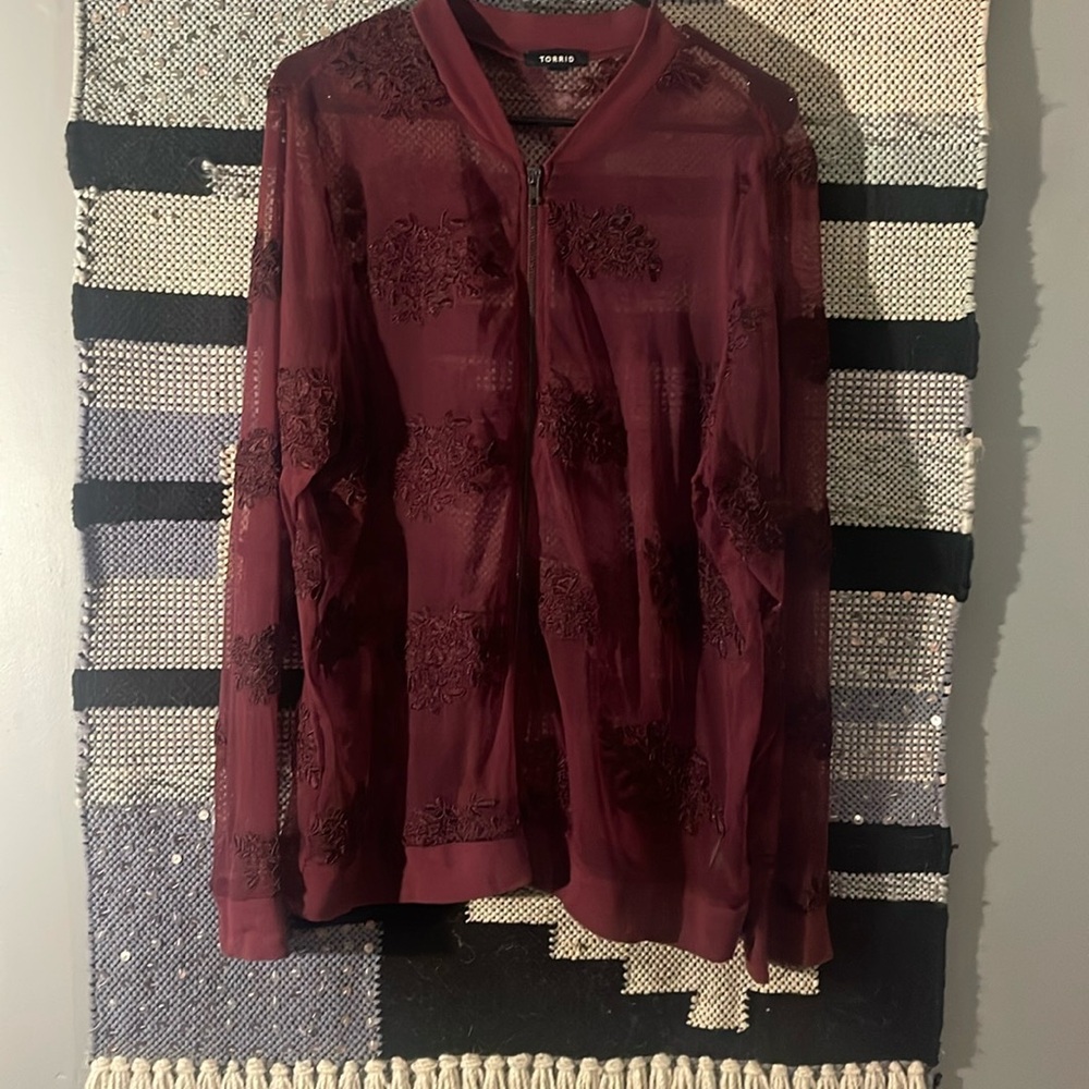 Sheer Torrid zip up jacket